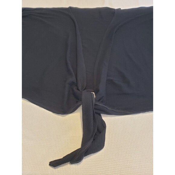 NWOT Hackwith Design House Women's XS Wrap Cardigan Black Ribbed Boho Minimal - Picture 3 of 5